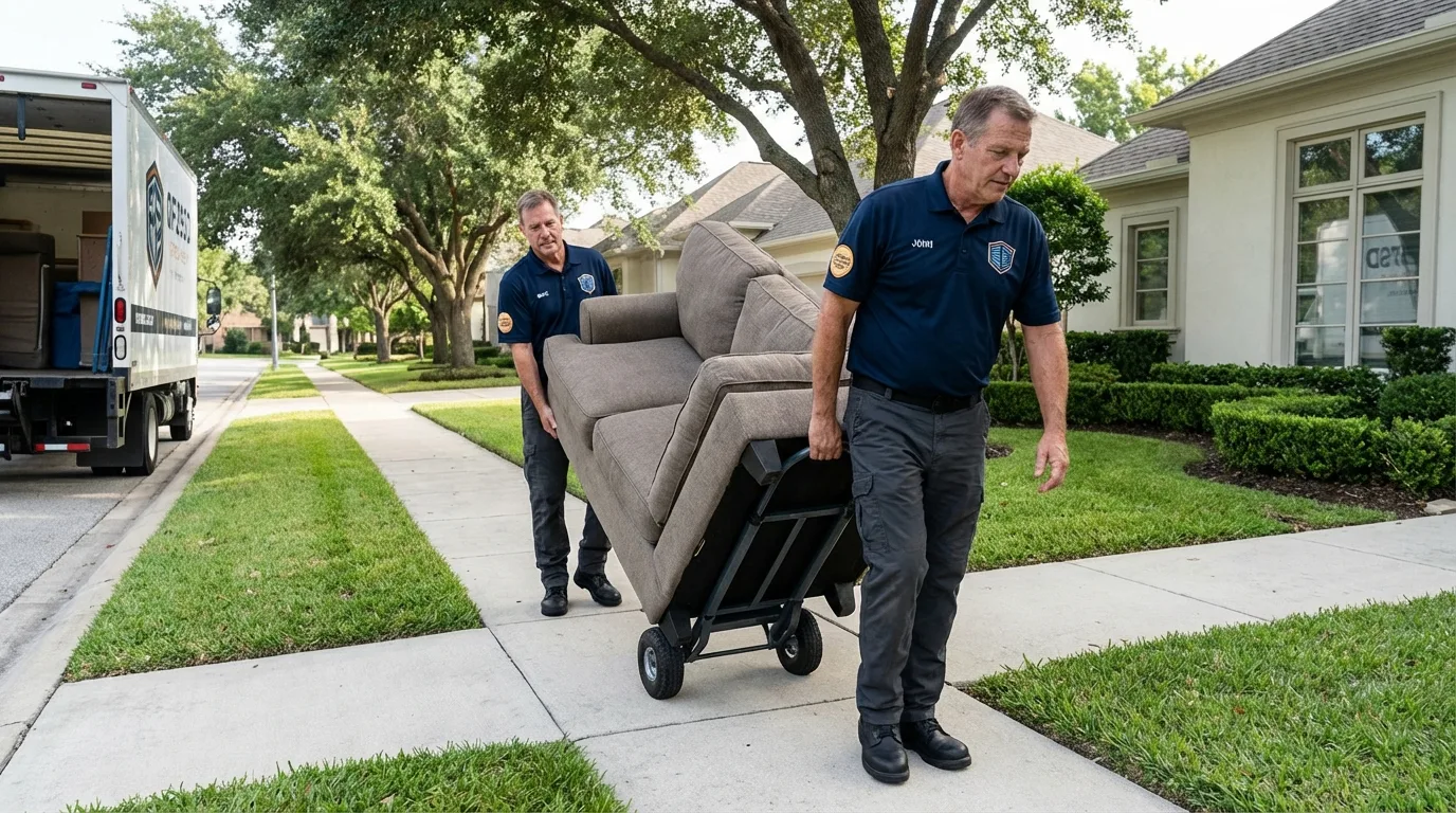 Local residential moving crew loading furniture in Norfolk, NY